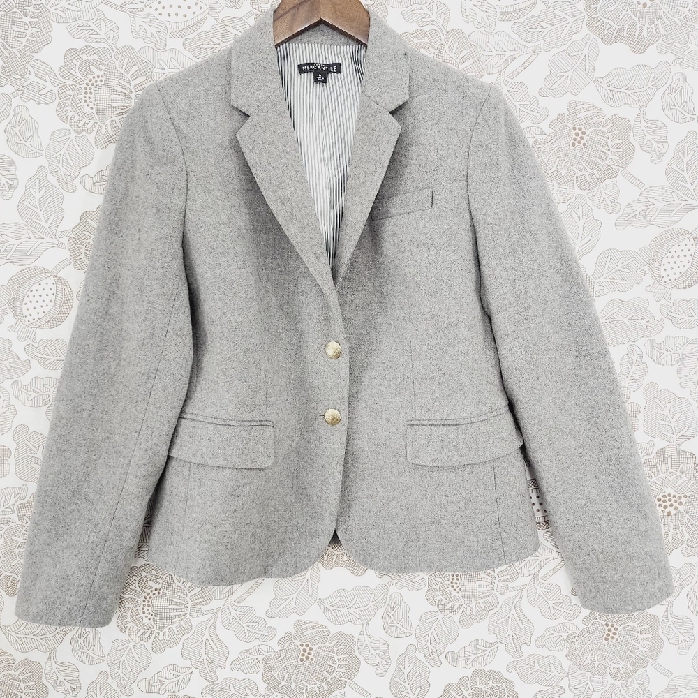 J. Crew Light Gray Wool Blend Blazer